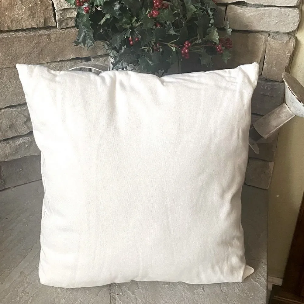 St Nicholas Square Blue Gnomes Advent Calendar Holiday Throw Pillow 18